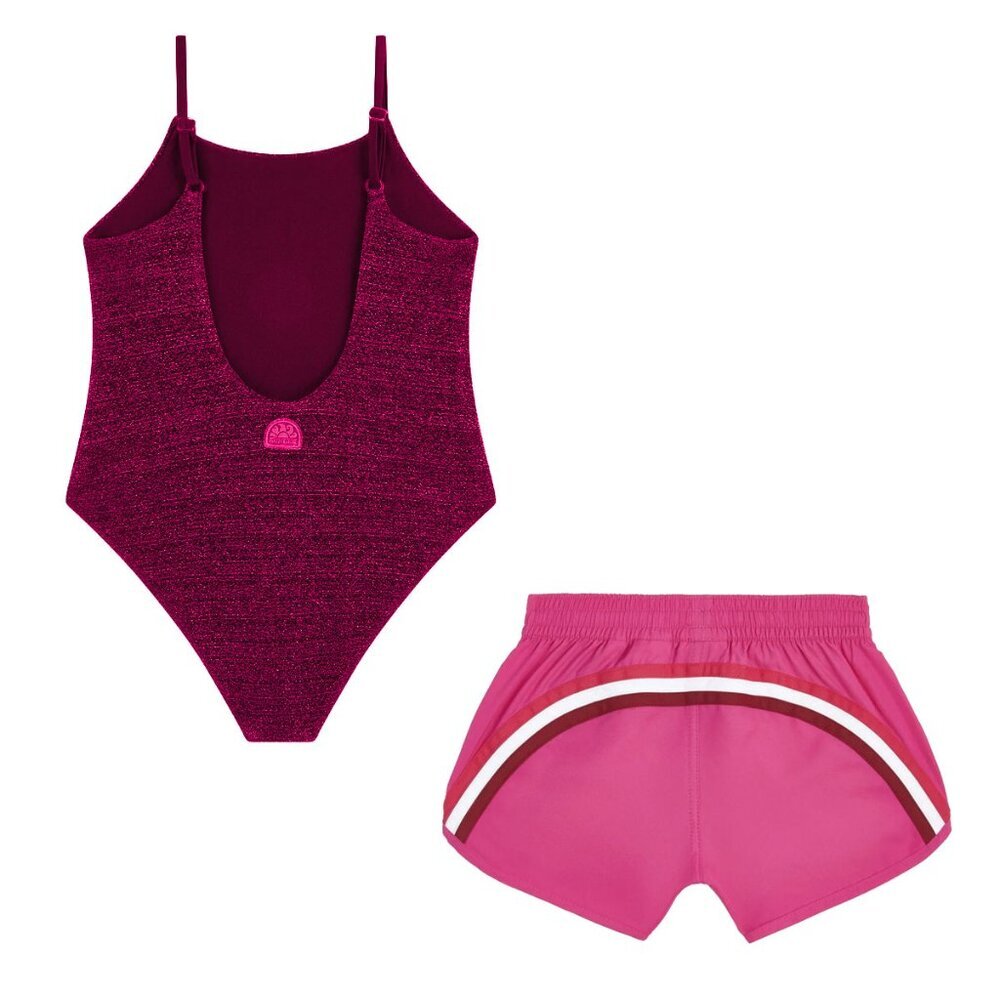 SUNDEK GIRL'S ONE-PIECE SWIMSUIT IN LUREX + MARGATE BOARD SHORTS